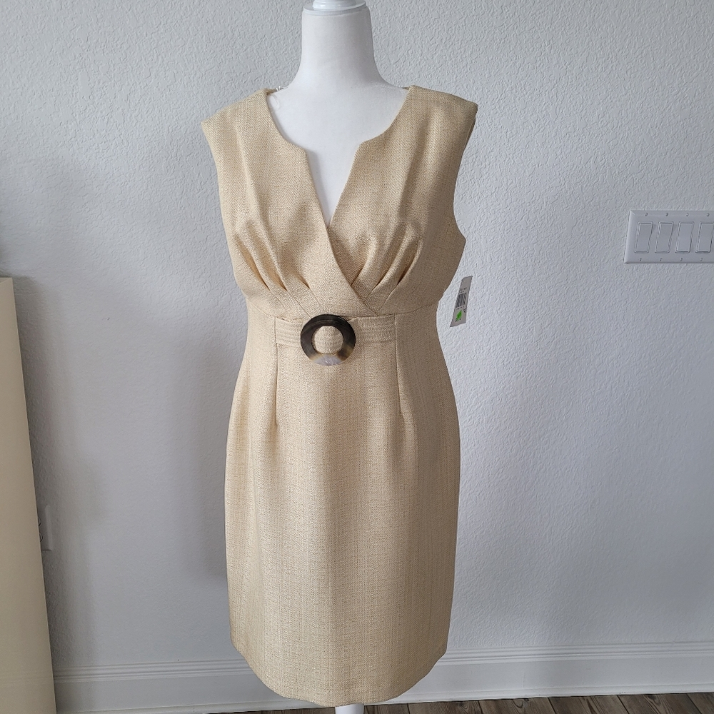 NWT Connected Apparel Cream Color Dress, size 12